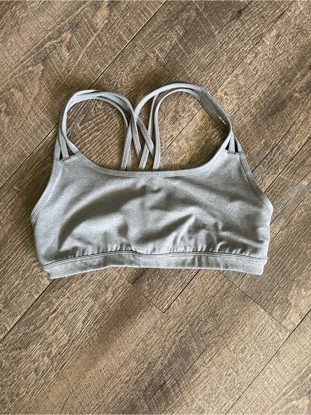 Athleta Light Gray Strappy Sports Bralette